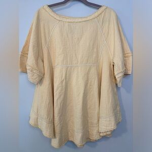 Free People We the Free Yellow Oversized Top XS NWOT